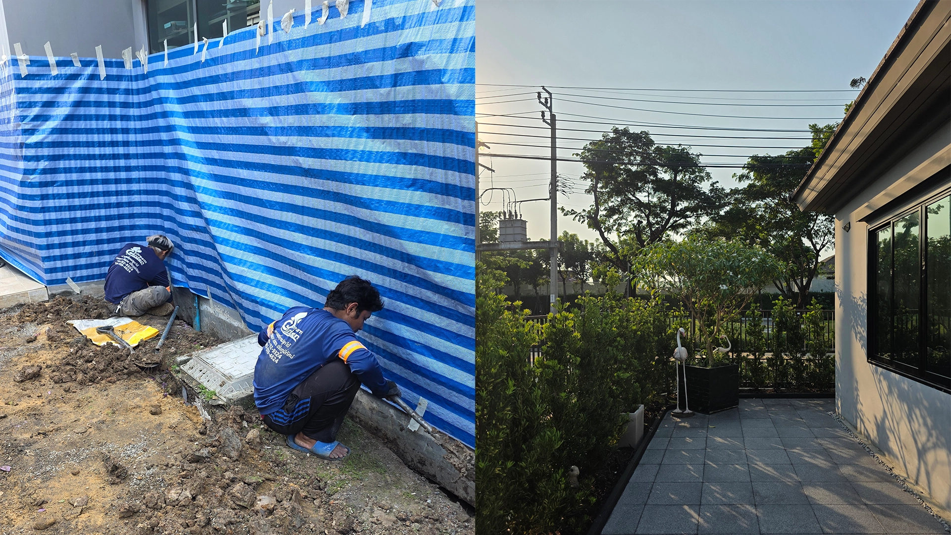 ผลงานปิดโพรงใต้บ้าน